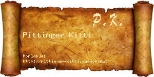 Pittinger Kitti névjegykártya